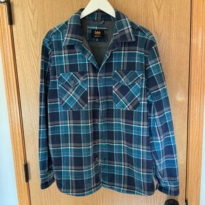 LEE regular fit, men’s flannel shirt, plaid jacket, Medium, lined, warm, Fall